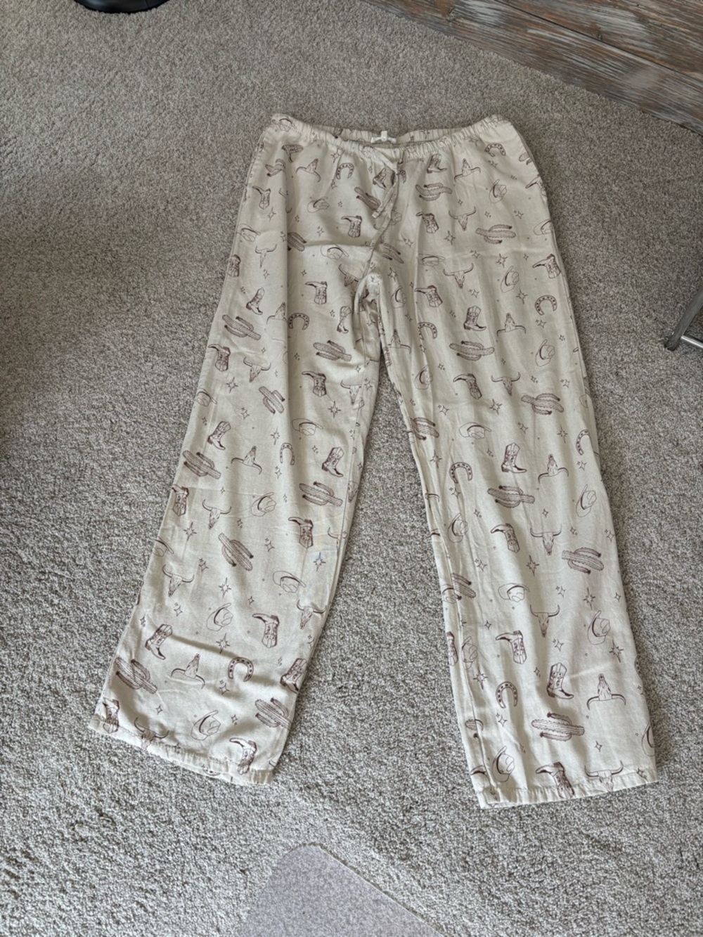 Cali Western Printed Pull On Casual Pants Lounge Linen Beach XL NWOT
